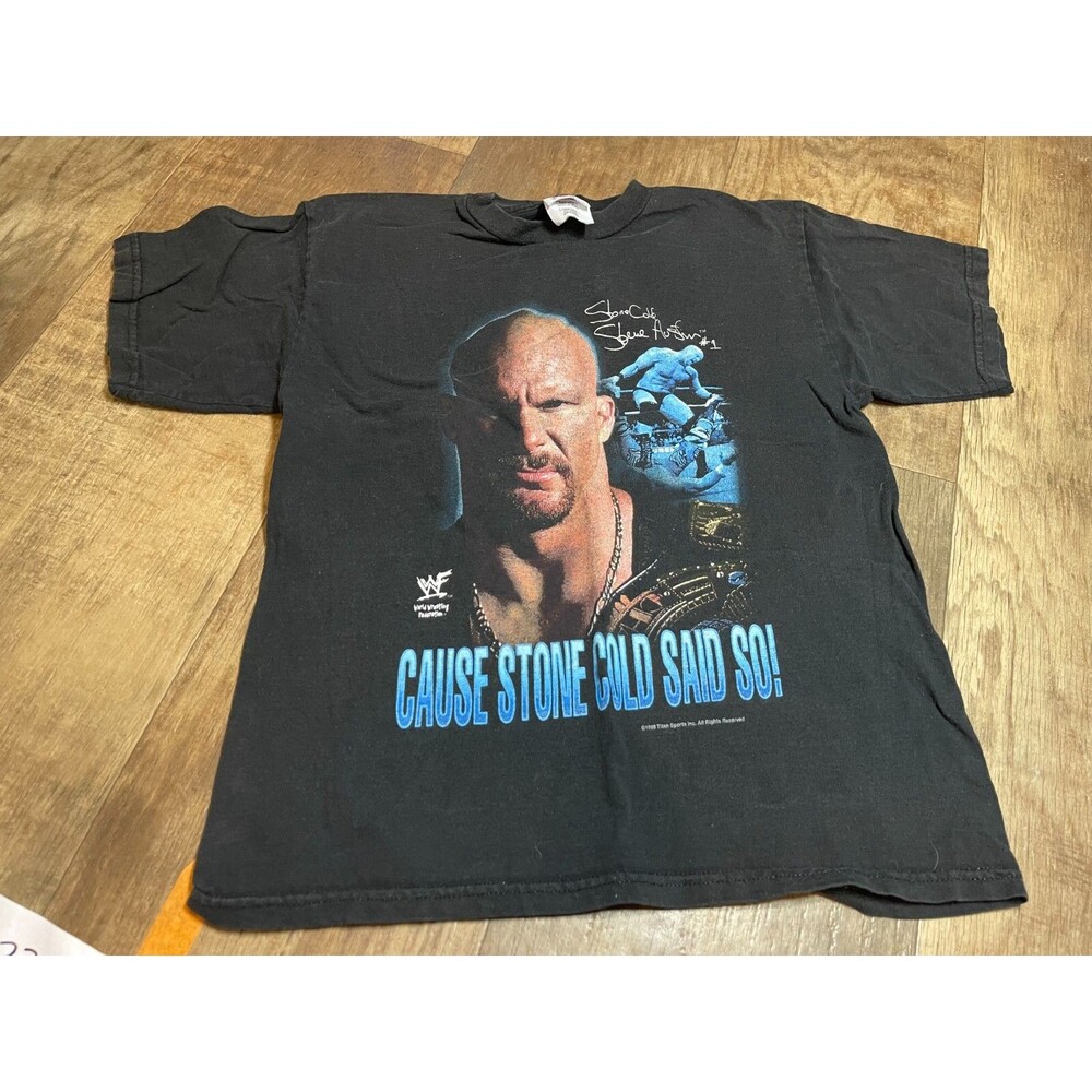 Wwf Stone Cold Tee Wrestling Wwf Youth Large L Black Cause Stone Cold Said So